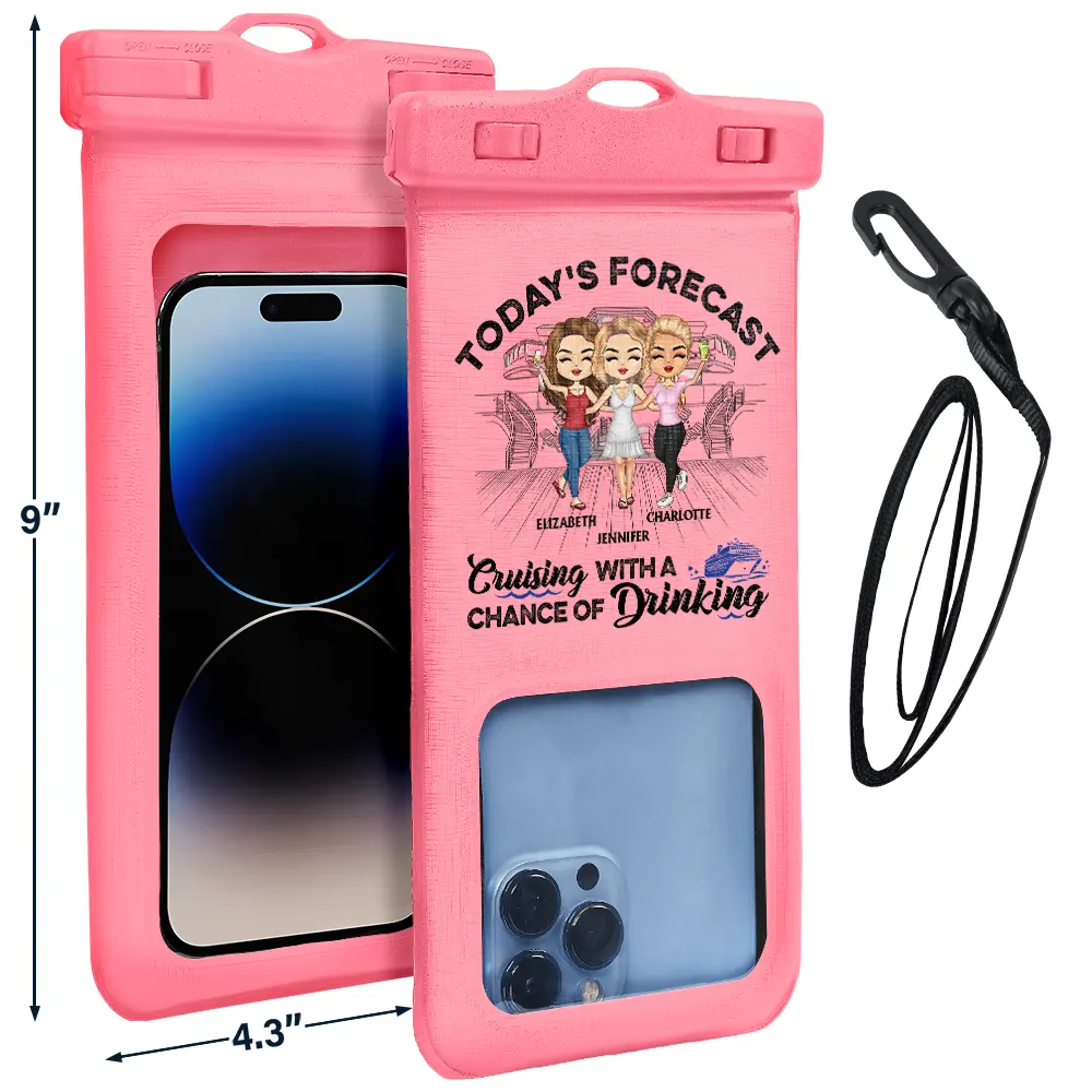 Life Is Better On A Cruise With Best Friends Chibi - Personalized Waterproof Phone Pouch - Image 3