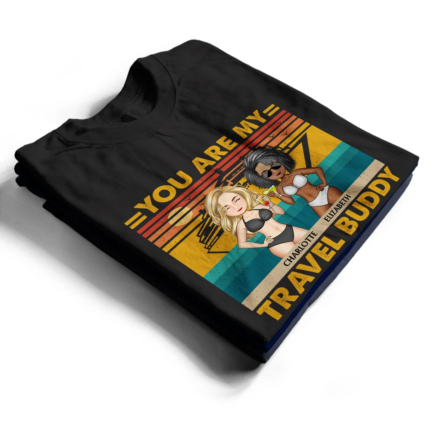 Life Is Better On A Cruise With Best Friends Vintage - Traveling, Vacation, Anniversary, Birthday Gift For Besties - Personalized Custom T Shirt - Image 2