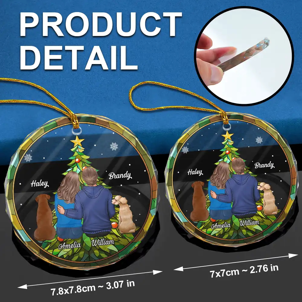 Life Is Better With A Dog Christmas - Personalized Circle Glass Ornament - Image 6
