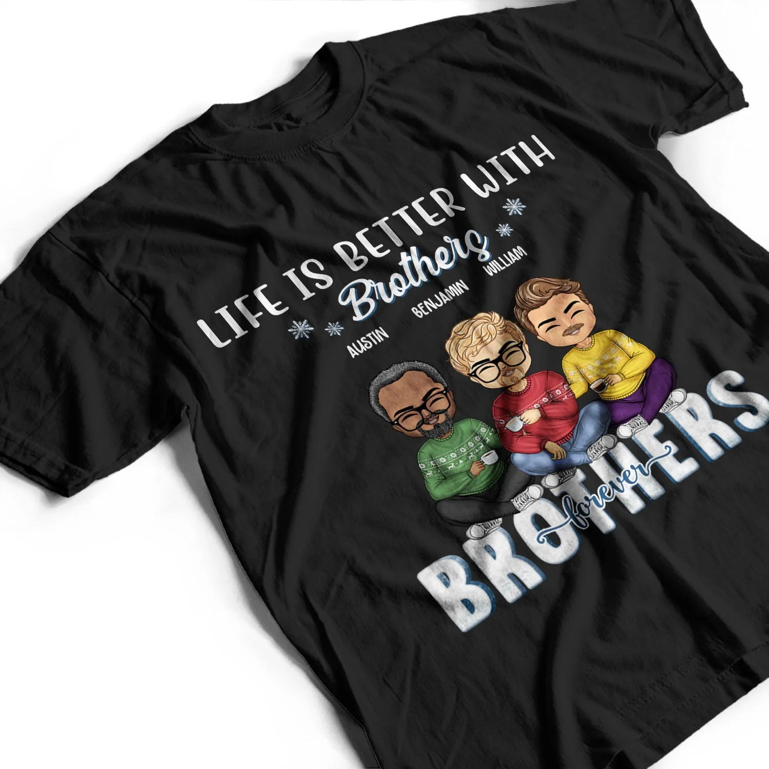 Life Is Better With Sisters & Brothers - Christmas Gift For Siblings And Best Friends - Personalized Custom Hoodie - Image 3