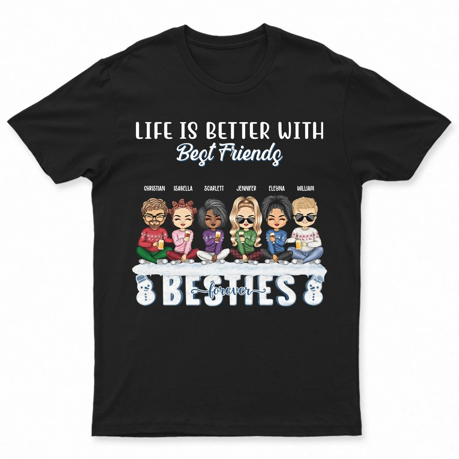 Life Is Better With Sisters & Brothers - Christmas Gift For Siblings And Best Friends - Personalized Custom Hoodie - Image 4