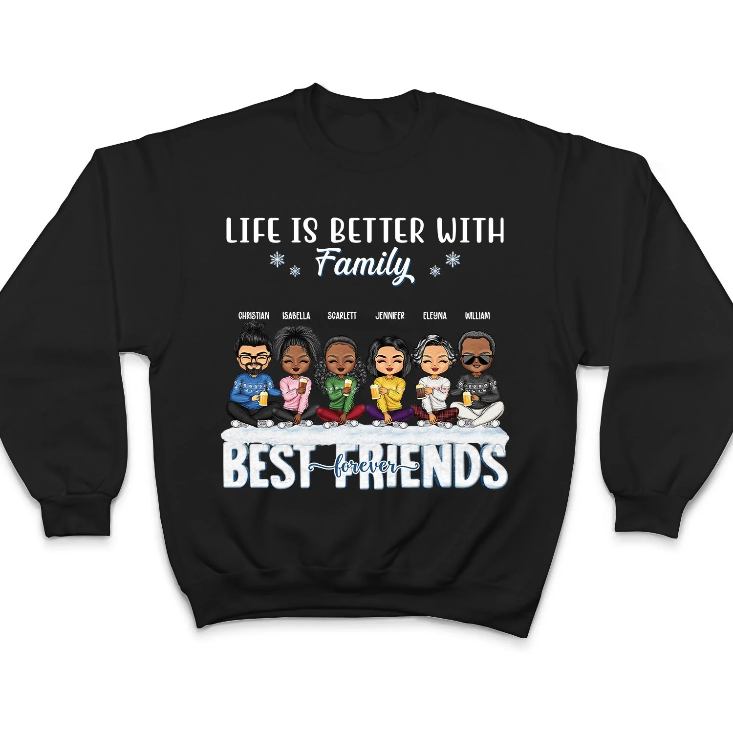 Life Is Better With Sisters & Brothers - Christmas Gift For Siblings And Best Friends - Personalized Custom Hoodie - Image 5