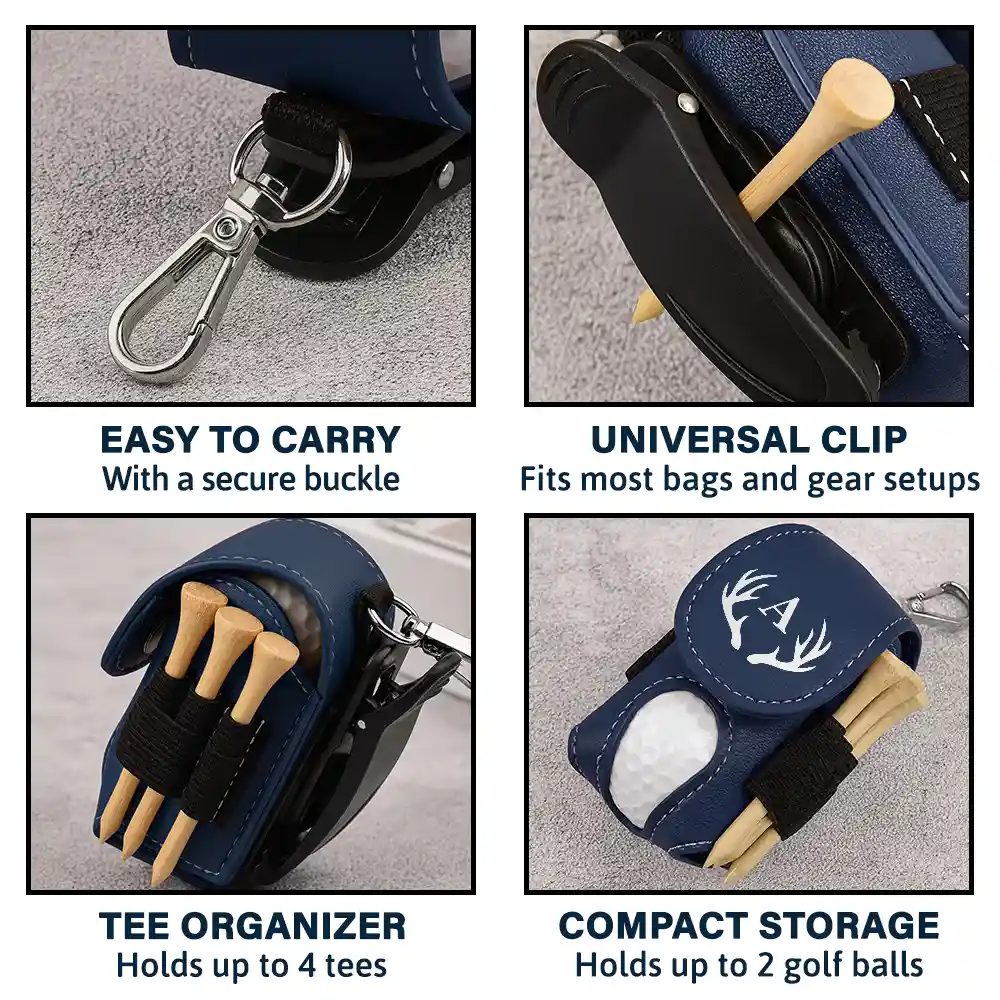 Life Is Full Of Choices - Personalized Leather Golf Ball Holder - Image 4