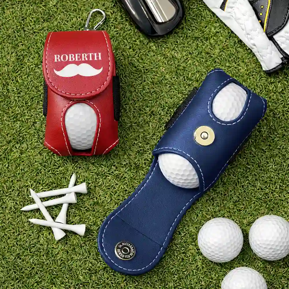 Life Is Full Of Choices - Personalized Leather Golf Ball Holder - Image 6