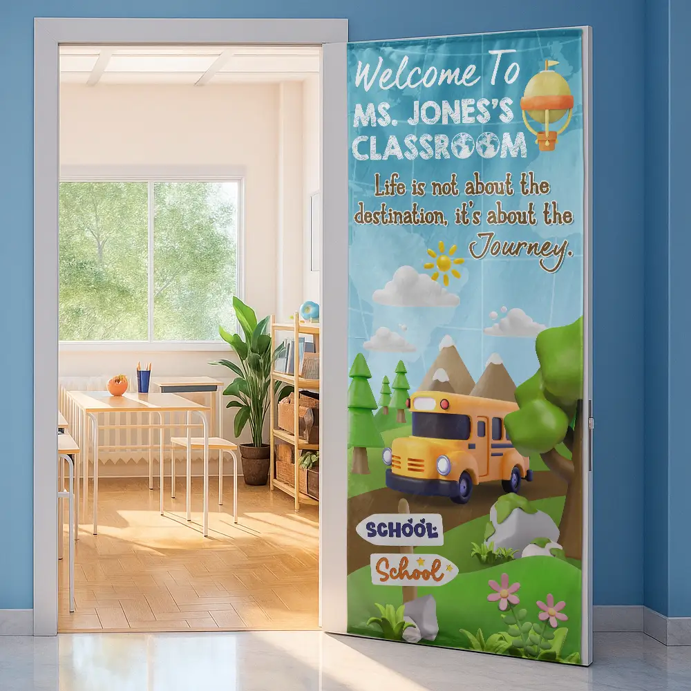 Life Is Not A Destination - Personalized Door Cover - Image 2