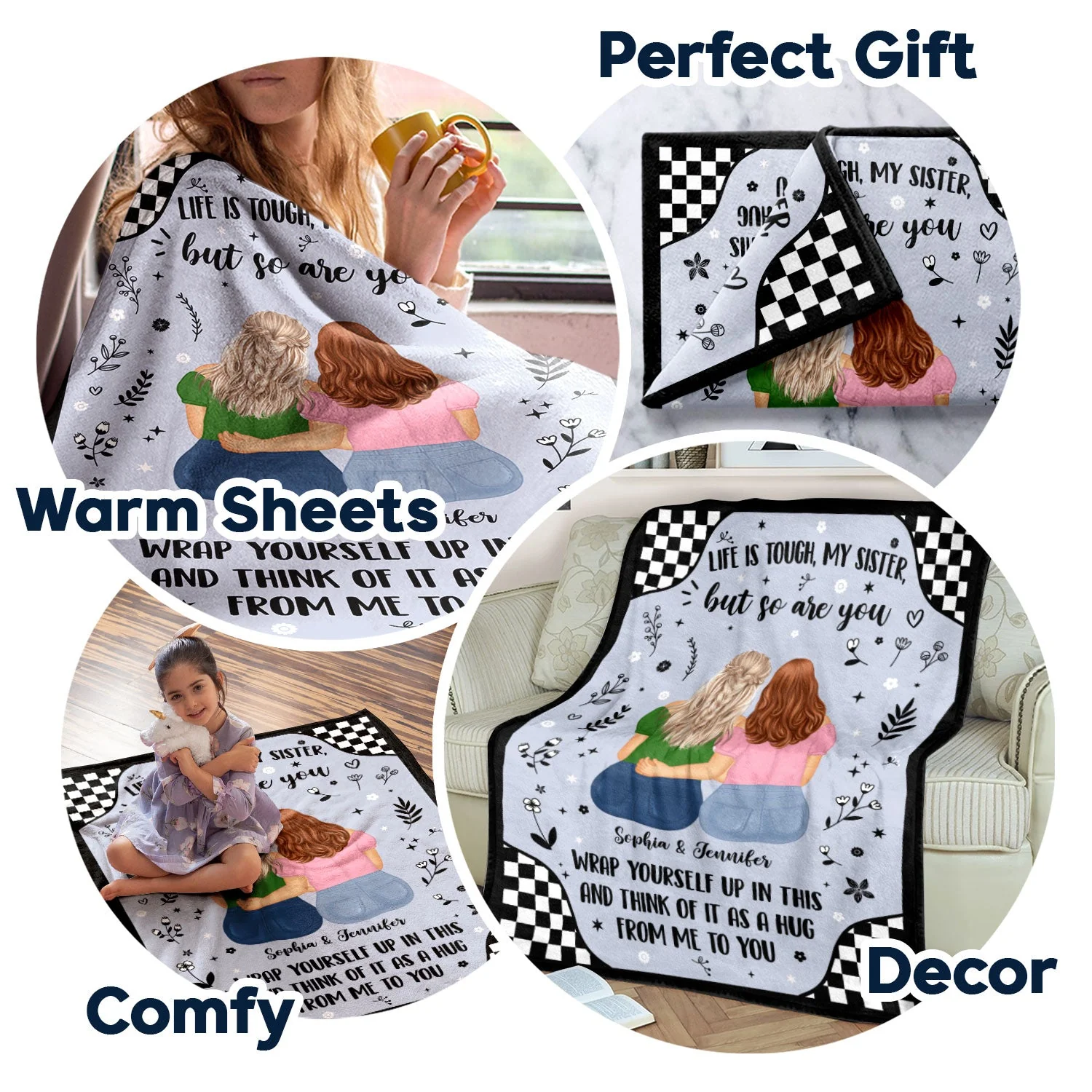 Life Is Tough - Gift For Sister - Personalized Fleece Blanket - Image 7