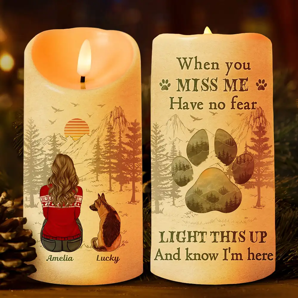Light This Up And Know I'm Here Memorial Pet Lovers - Personalized Flameless LED Candle