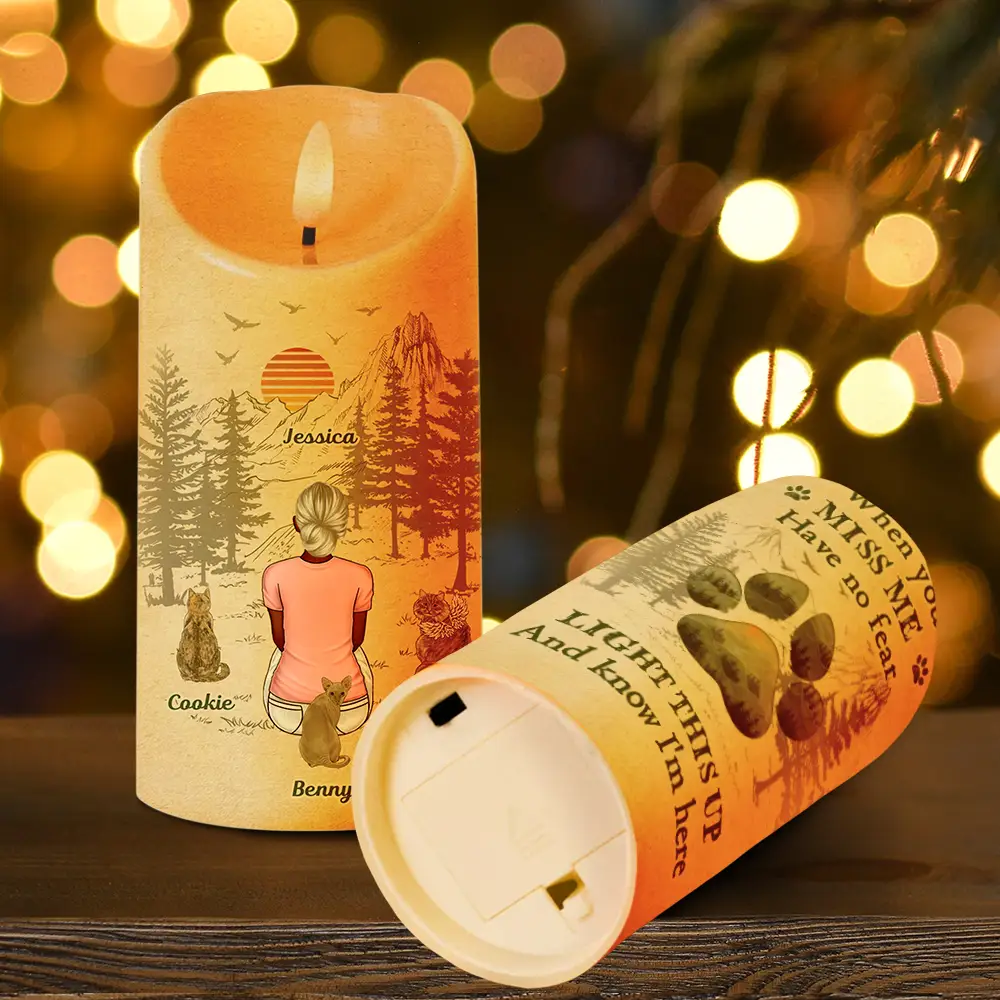 Light This Up And Know I'm Here Memorial Pet Lovers - Personalized Flameless LED Candle - Image 4