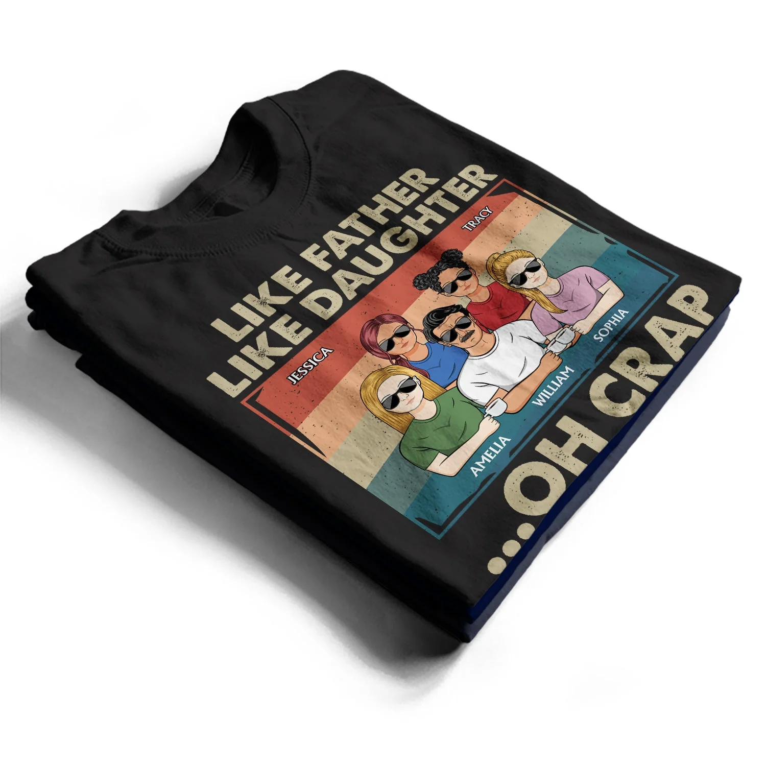 Like Father Like Daughter - Funny Gift For Dad, Father, Grandpa - Personalized T Shirt - Image 2