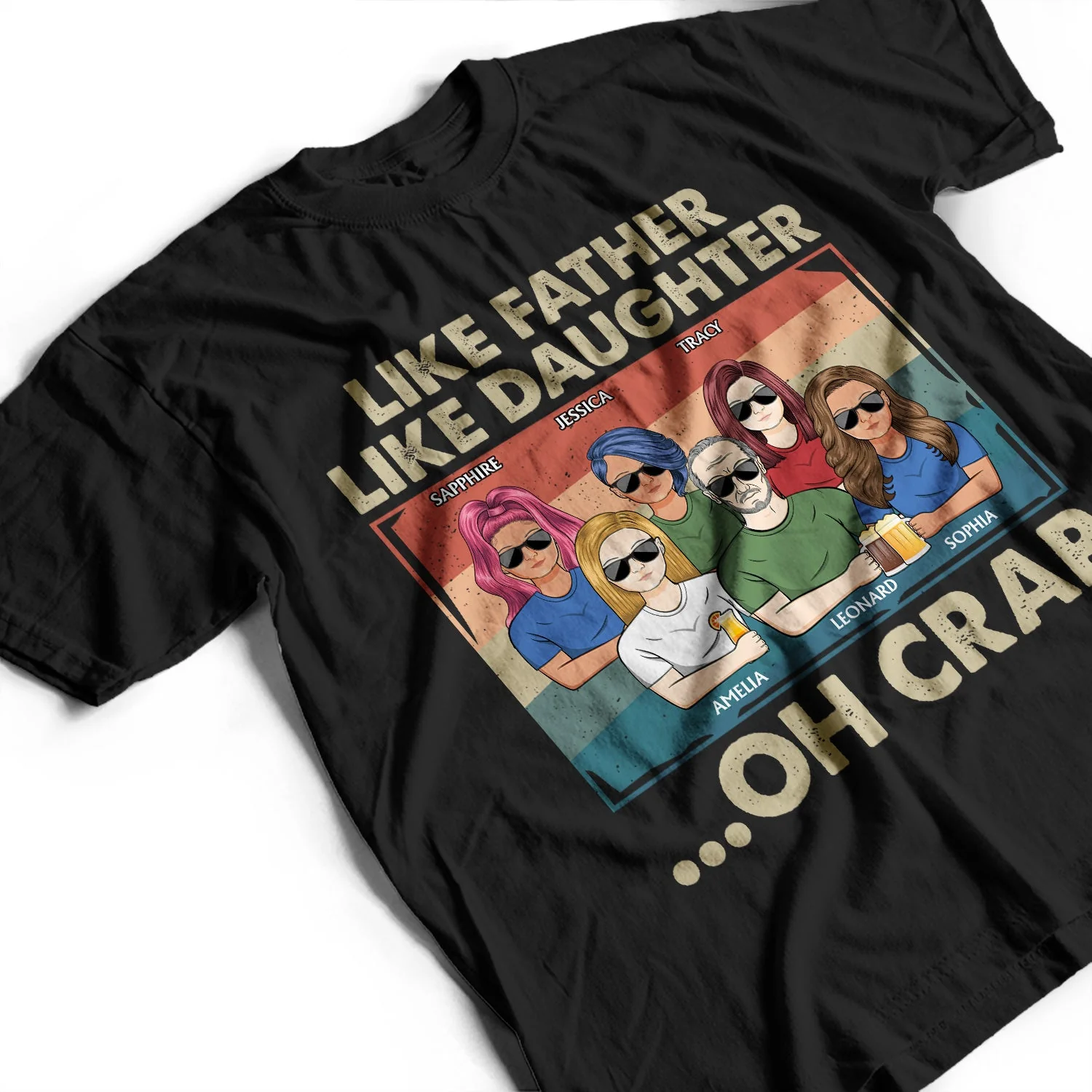 Like Father Like Daughter - Funny Gift For Dad, Father, Grandpa - Personalized T Shirt - Image 3