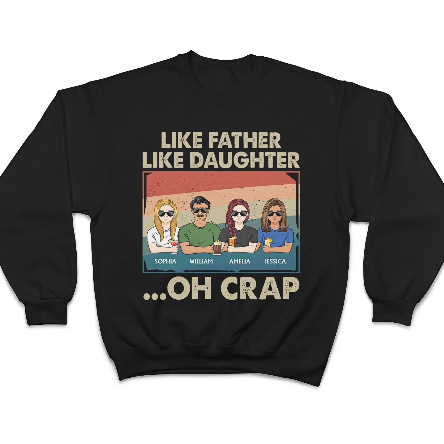 Like Father Like Daughter - Funny Gift For Dad, Father, Grandpa - Personalized T Shirt - Image 5
