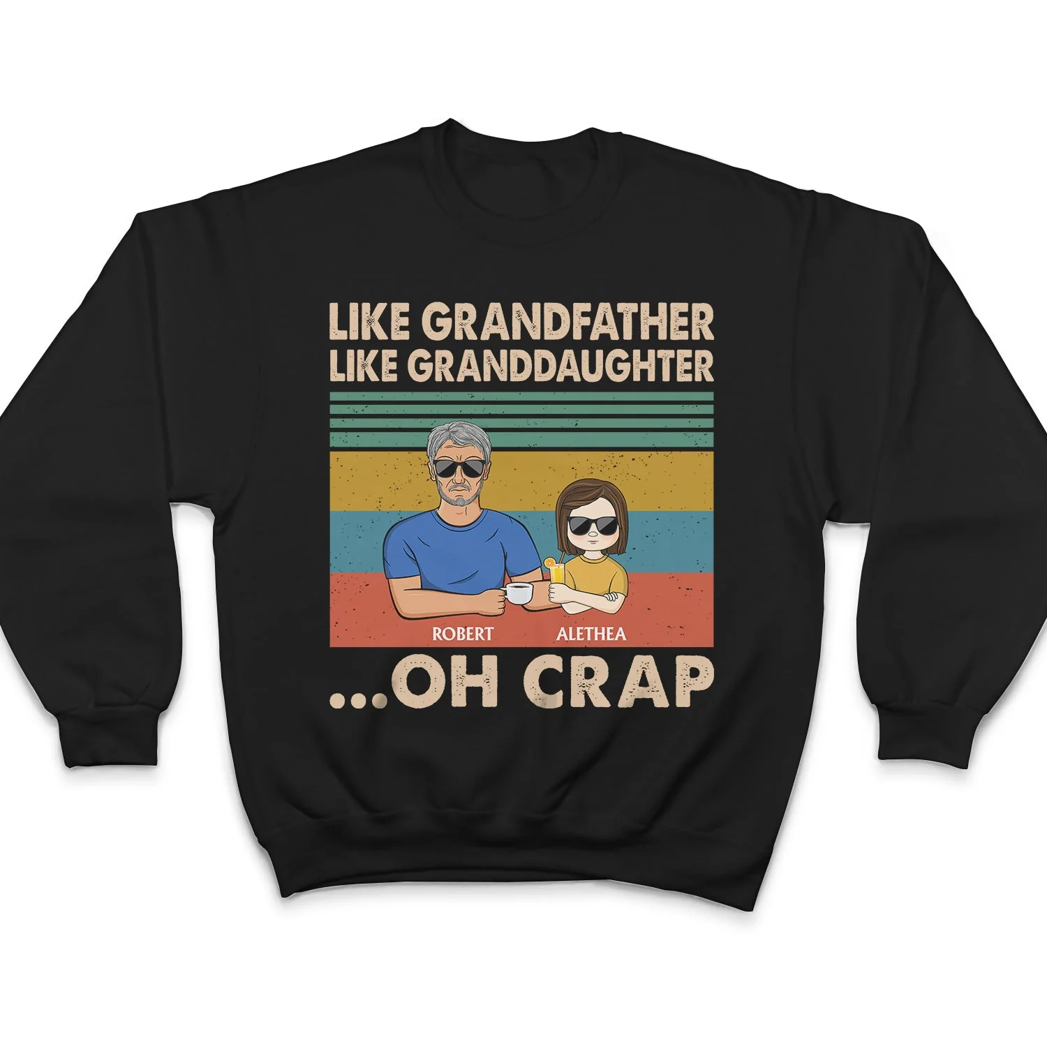 Like Father Like Daughter, Son, Granddaughter, Grandson - Birthday, Loving Gift For Dad, Grandpa, Grandfather - Personalized Custom T Shirt - Image 5