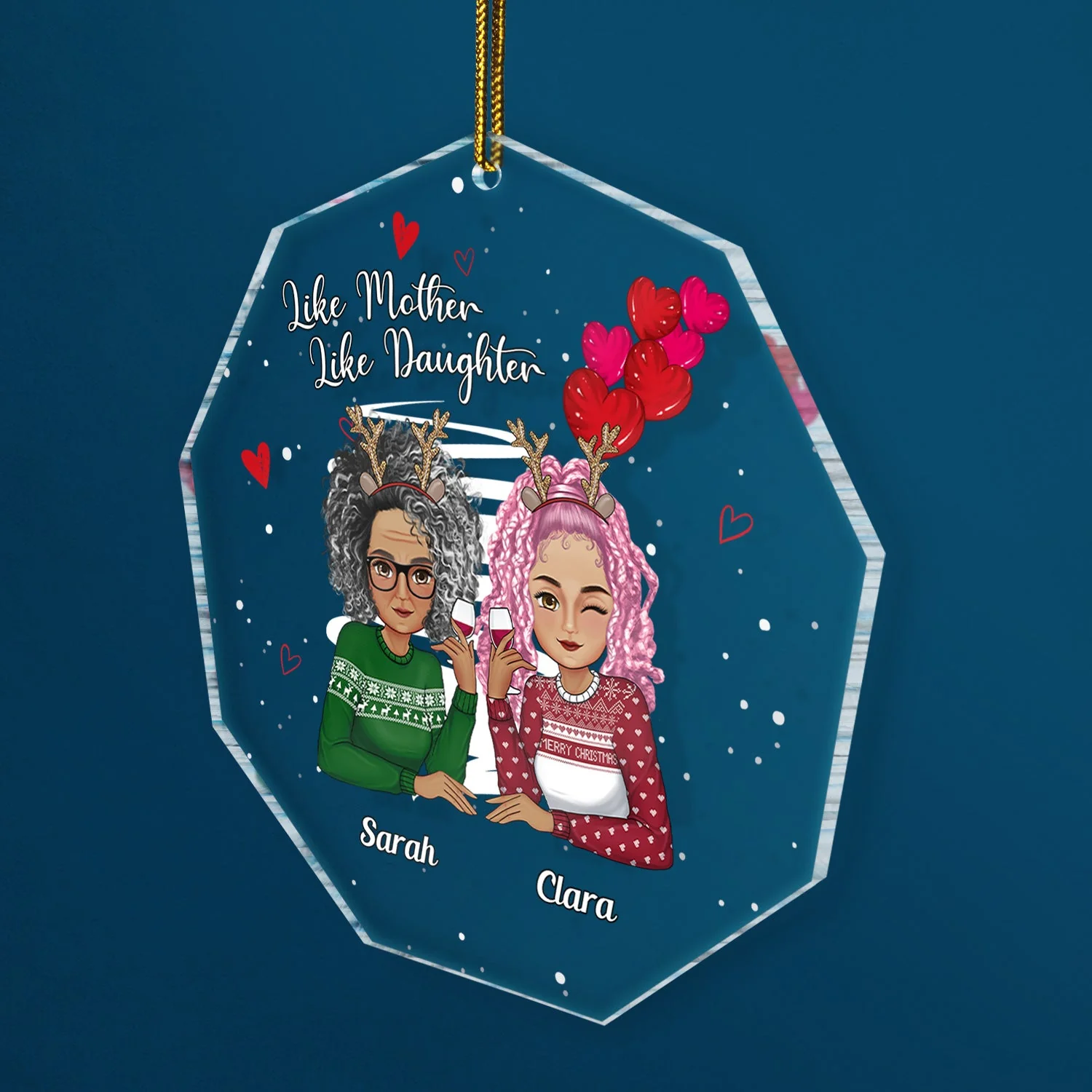 Like Mother Like Daughter - Christmas Gift For Mother Daughter - Personalized Custom Shaped Acrylic Ornament - Image 2