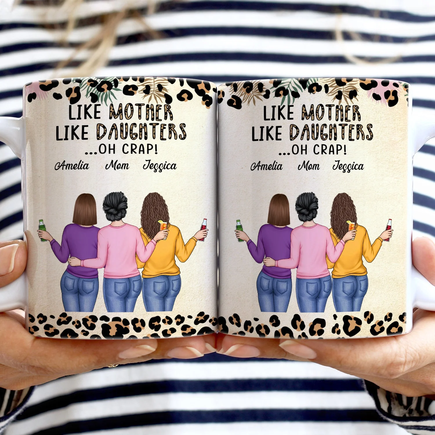 Like Mother Like Daughter - Gift For Mom, Mother, Grandma, Daughter - Personalized White Edge-to-Edge Mug - Image 2