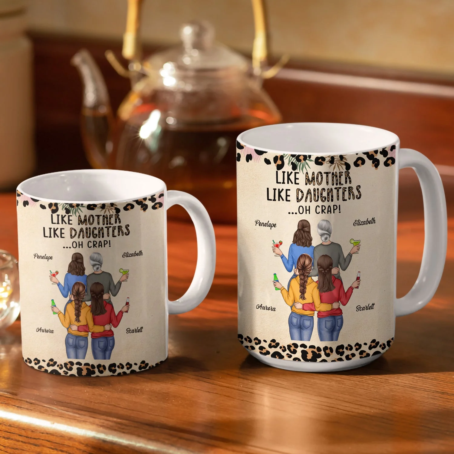 Like Mother Like Daughter - Gift For Mom, Mother, Grandma, Daughter - Personalized White Edge-to-Edge Mug - Image 3