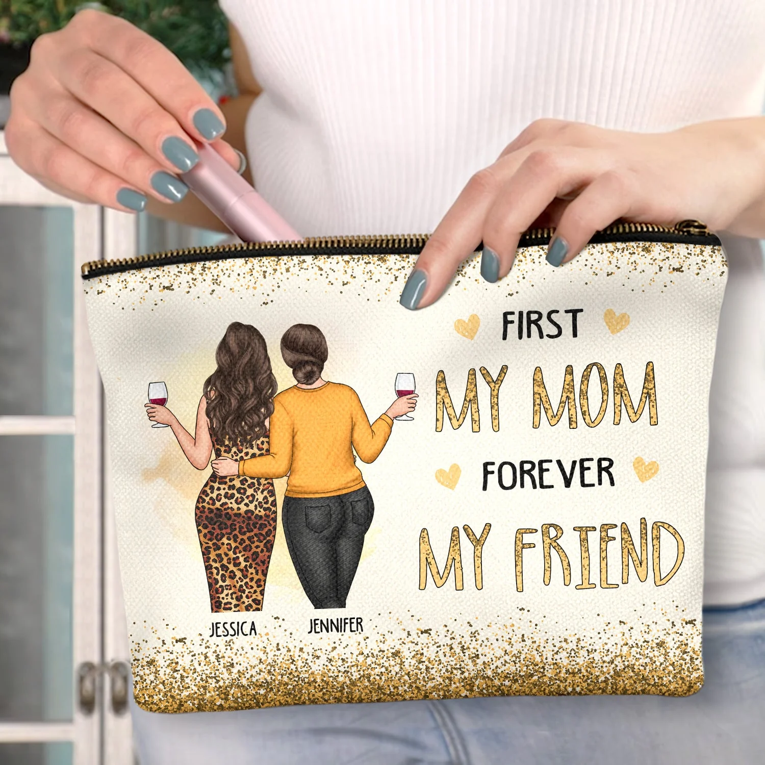 Like Mother Like Daughter - Gift For Mom, Mother - Personalized Cosmetic Bag - Image 3