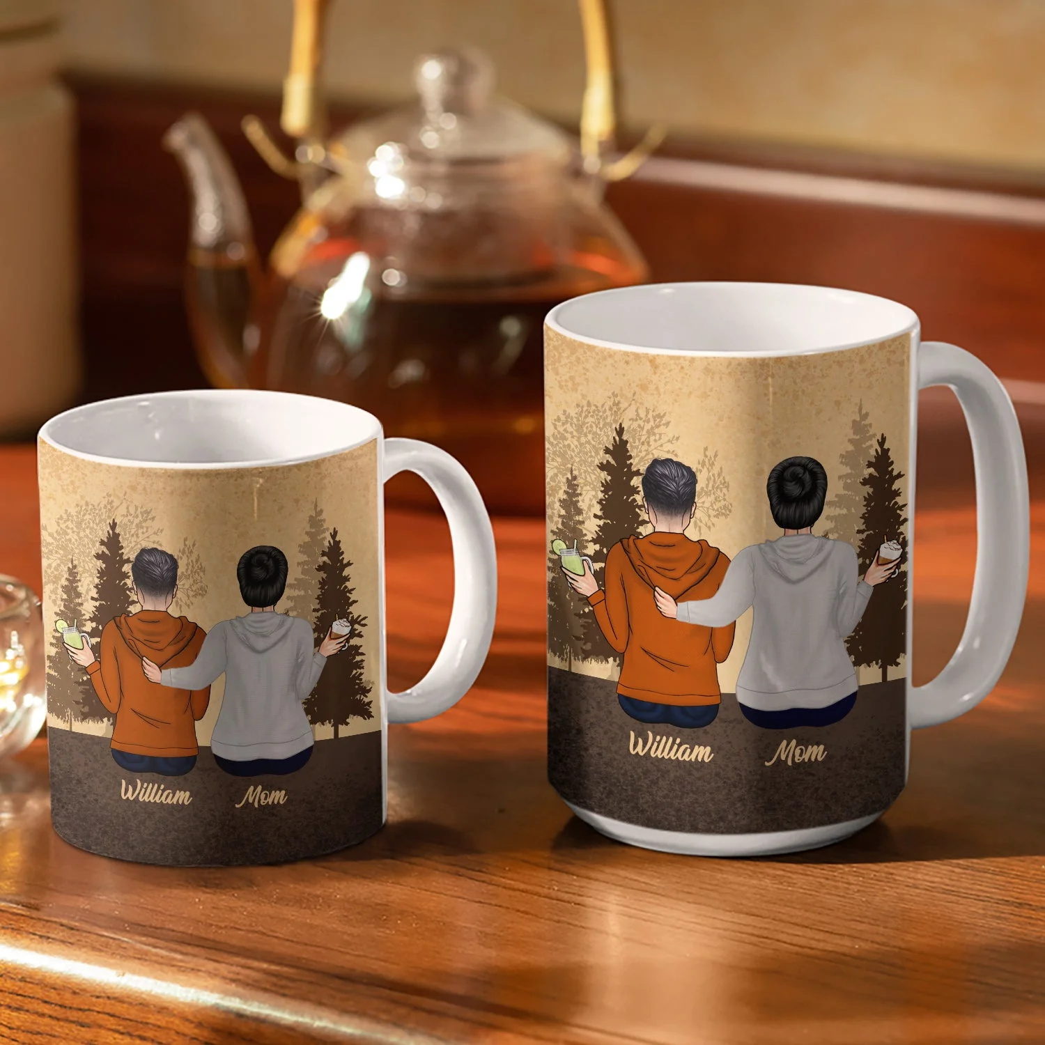 Like Mother Like Daughter - Gift For Mother Daughter Son - Personalized Custom White Edge-to-Edge Mug - Image 3