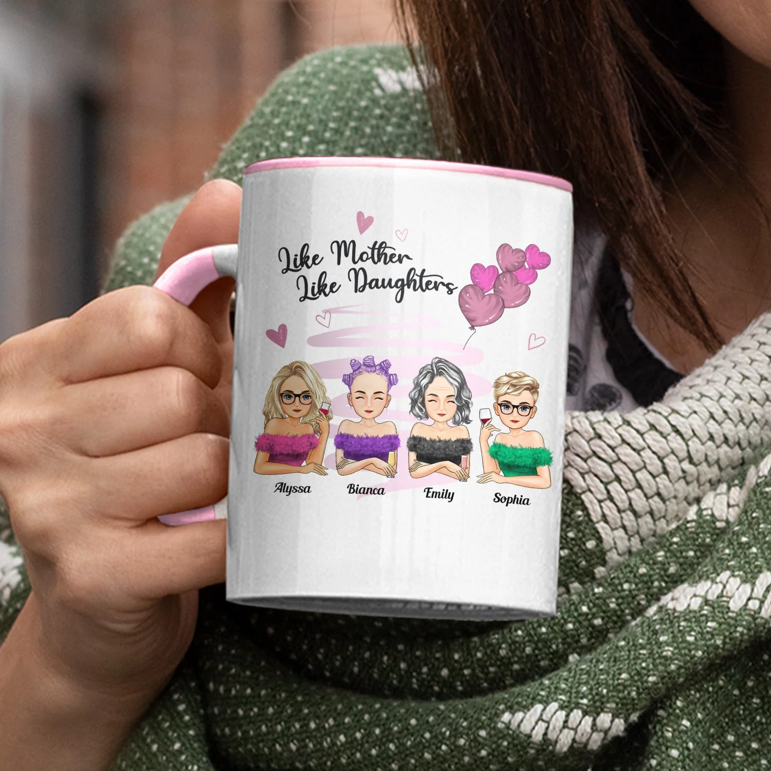 Like Mother Like Daughter - Gift For Mother - Personalized Accent Mug - Image 3
