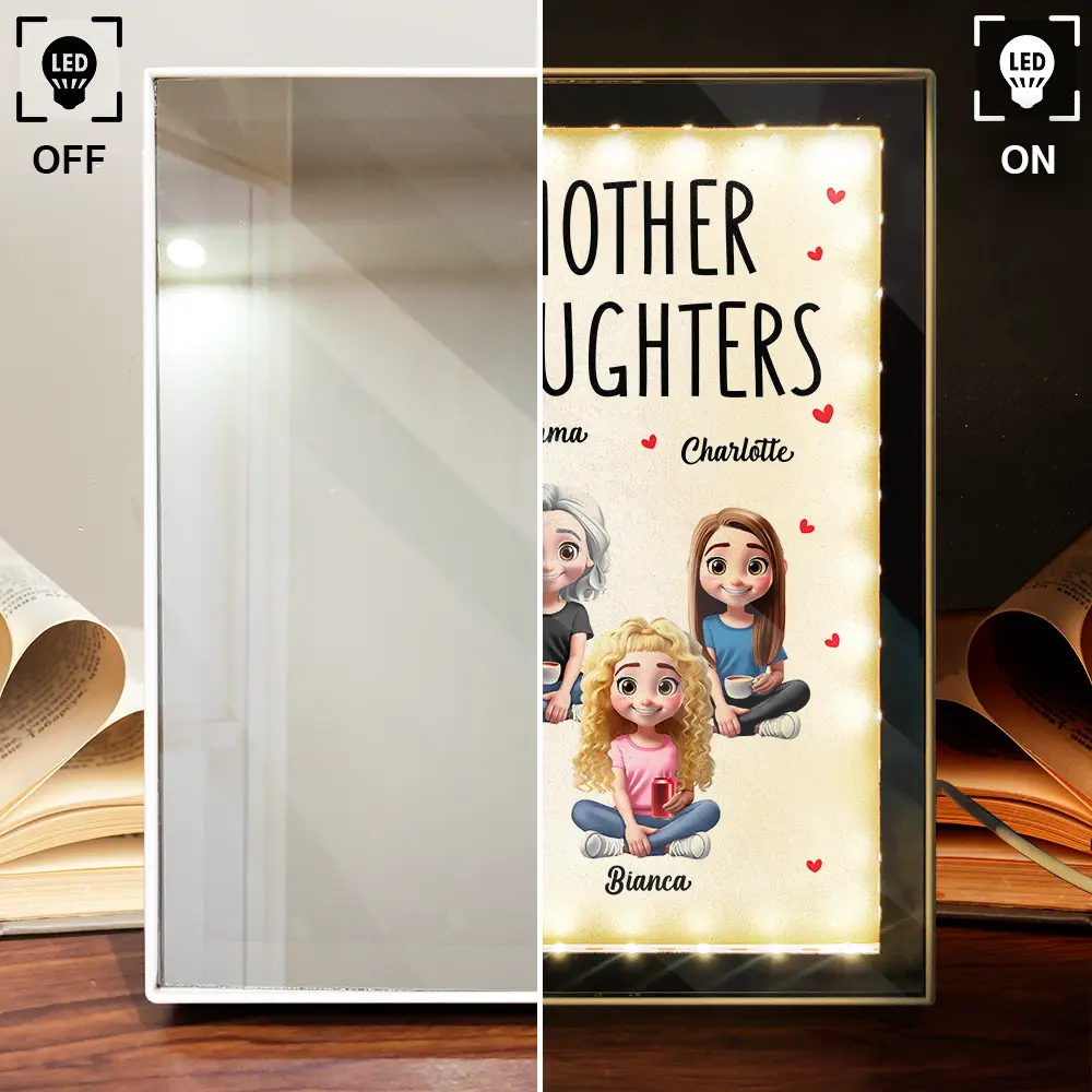 Like Mother Like Daughter - Personalized LED Mirror Frame Lamp - Image 4