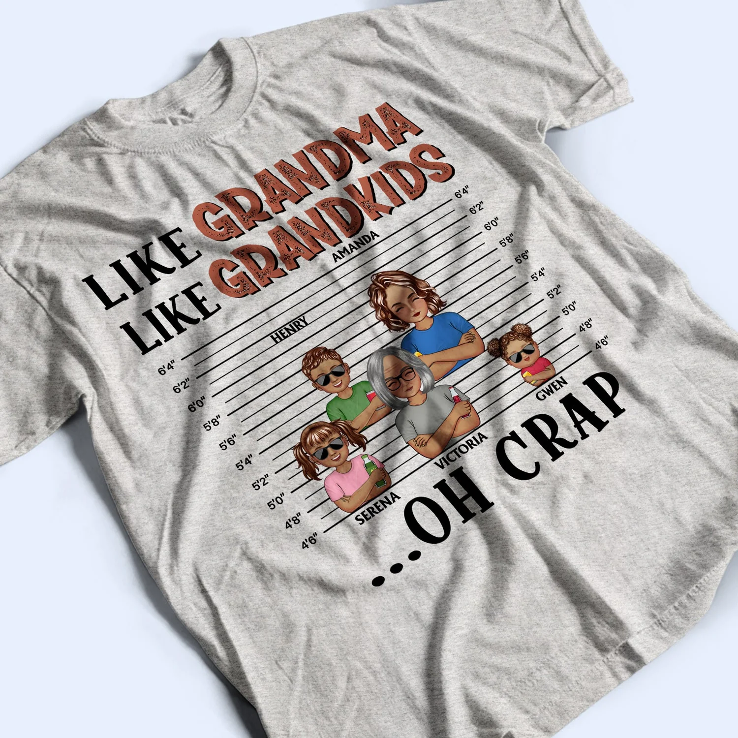 Like Mother Like Daughter Son Oh Crap - Gift For Mom And Grandma - Personalized Custom T Shirt - Image 3