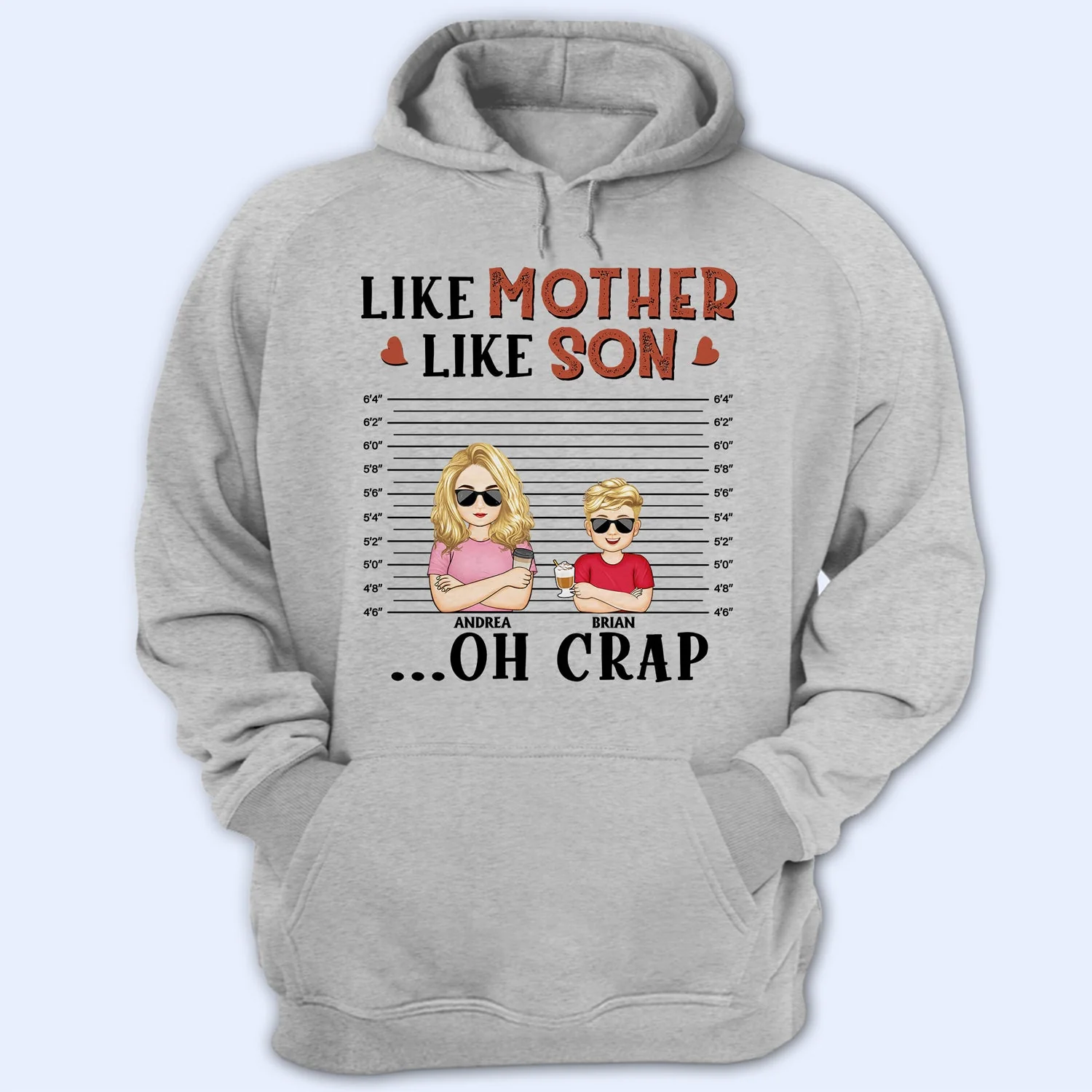 Like Mother Like Daughter Son Oh Crap - Gift For Mom And Grandma - Personalized Custom T Shirt - Image 4
