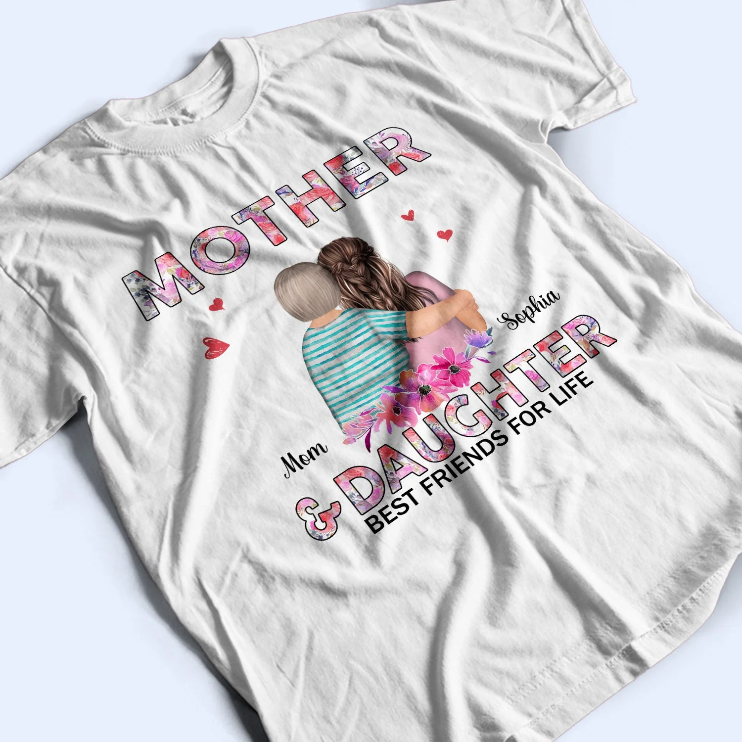 Like Mother Like Daughter Watercolor Style - Birthday, Family Gift For Mom, Women - Personalized Custom T Shirt - Image 3