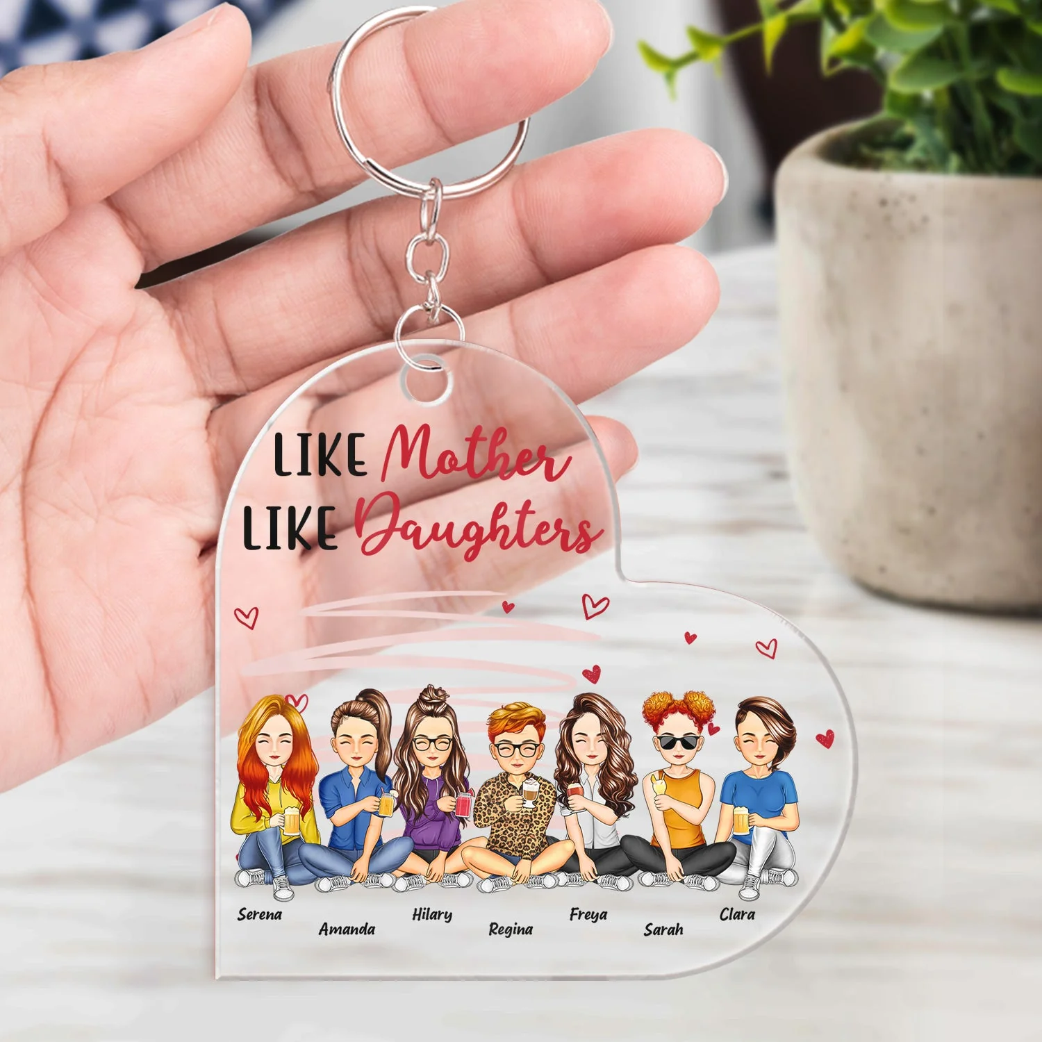 Like Mother Like Daughters - Birthday, Loving Gift For Mommy, Mother, Grandma, Grandmother - Personalized Custom Acrylic Keychain - Image 4