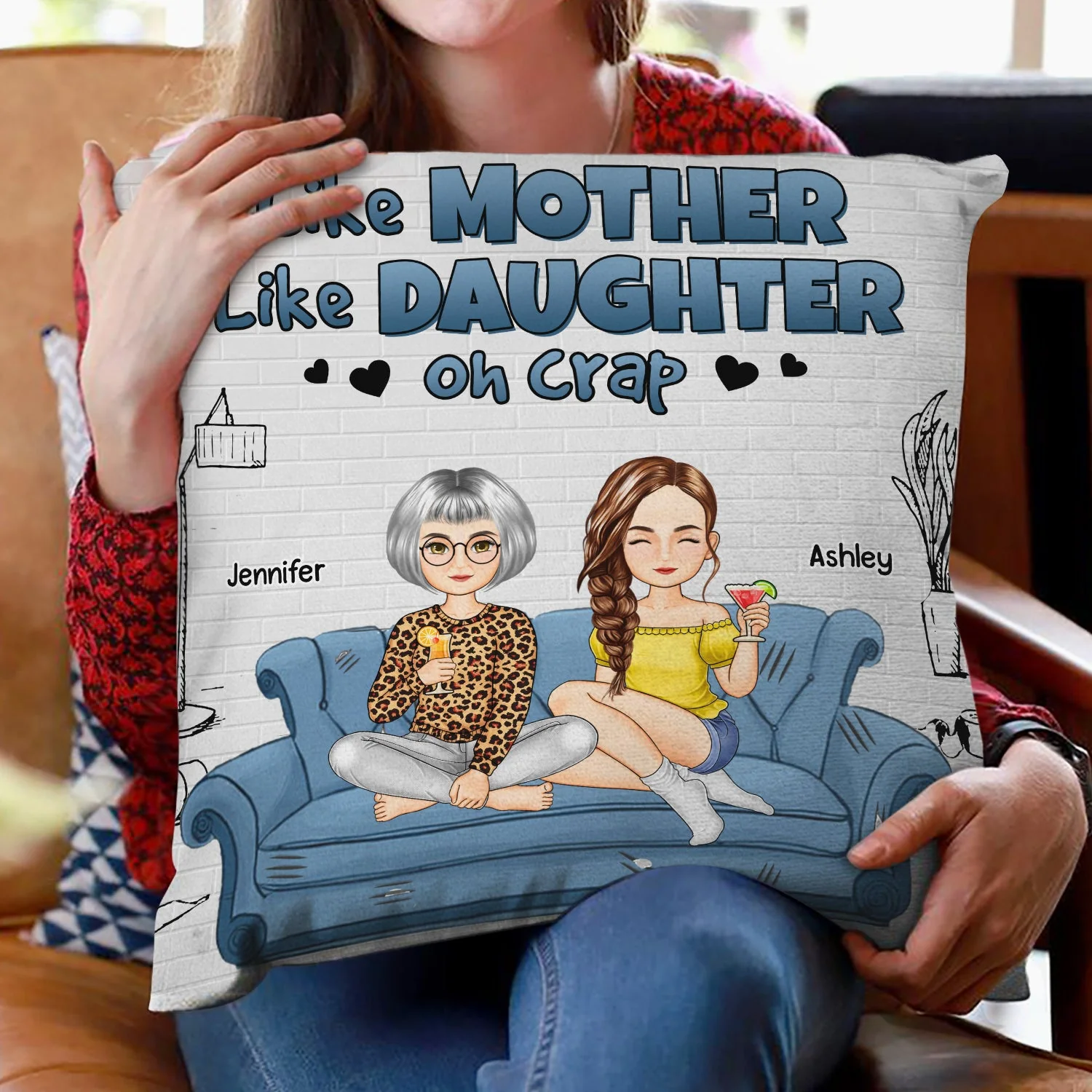 Like Mother Like Daughters - Gift For Mom Daughters - Personalized Pillow - Image 2
