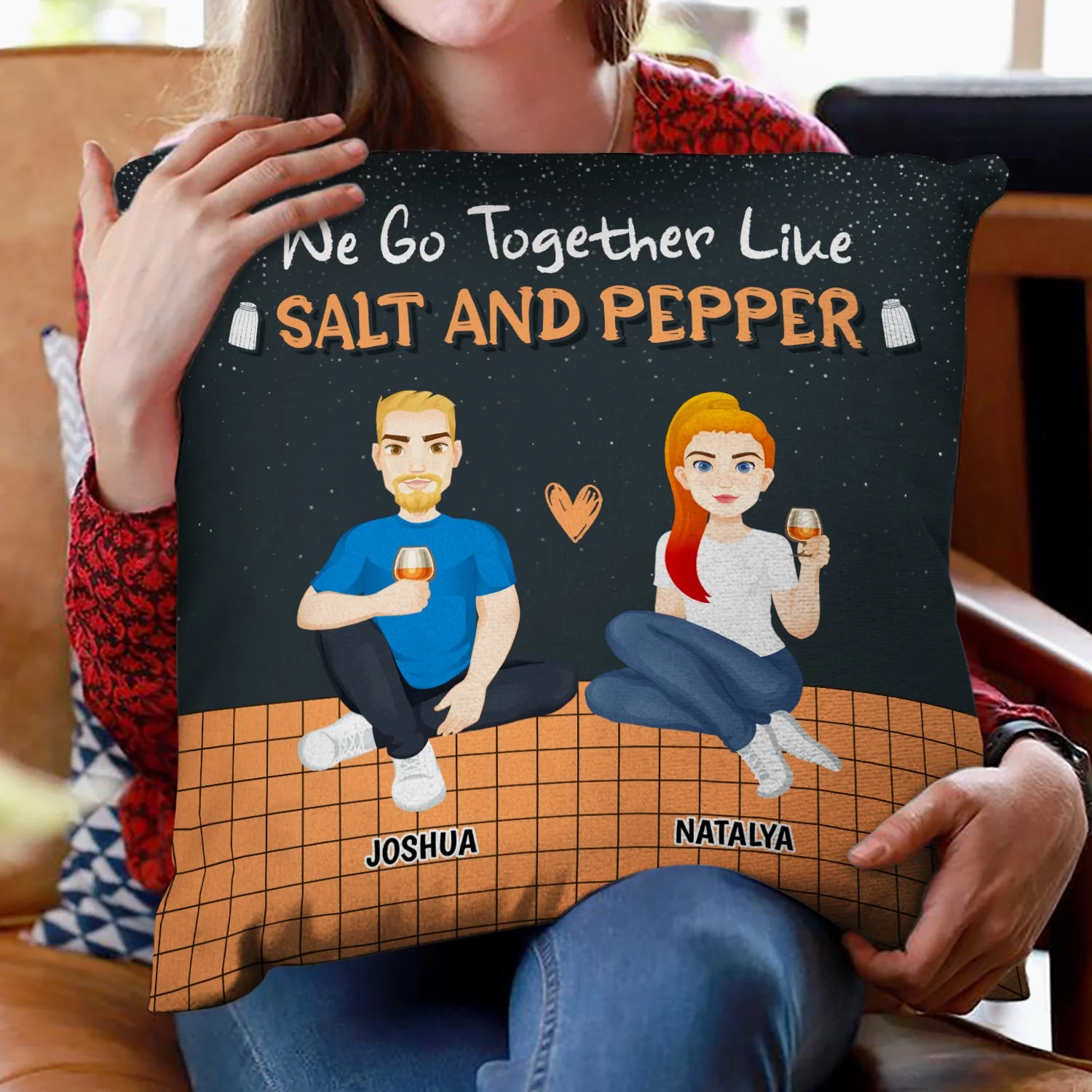 Like Salt And Pepper - Gift For Couples - Personalized Pillow - Image 2