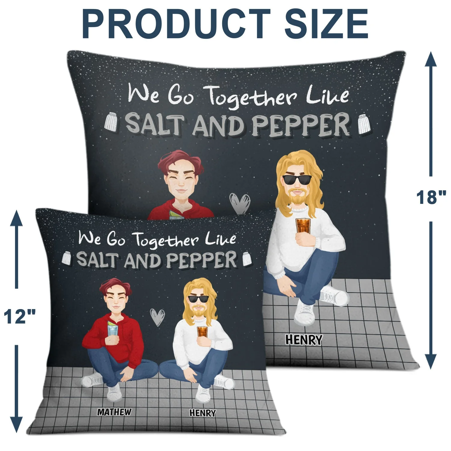 Like Salt And Pepper - Gift For Couples - Personalized Pillow - Image 4