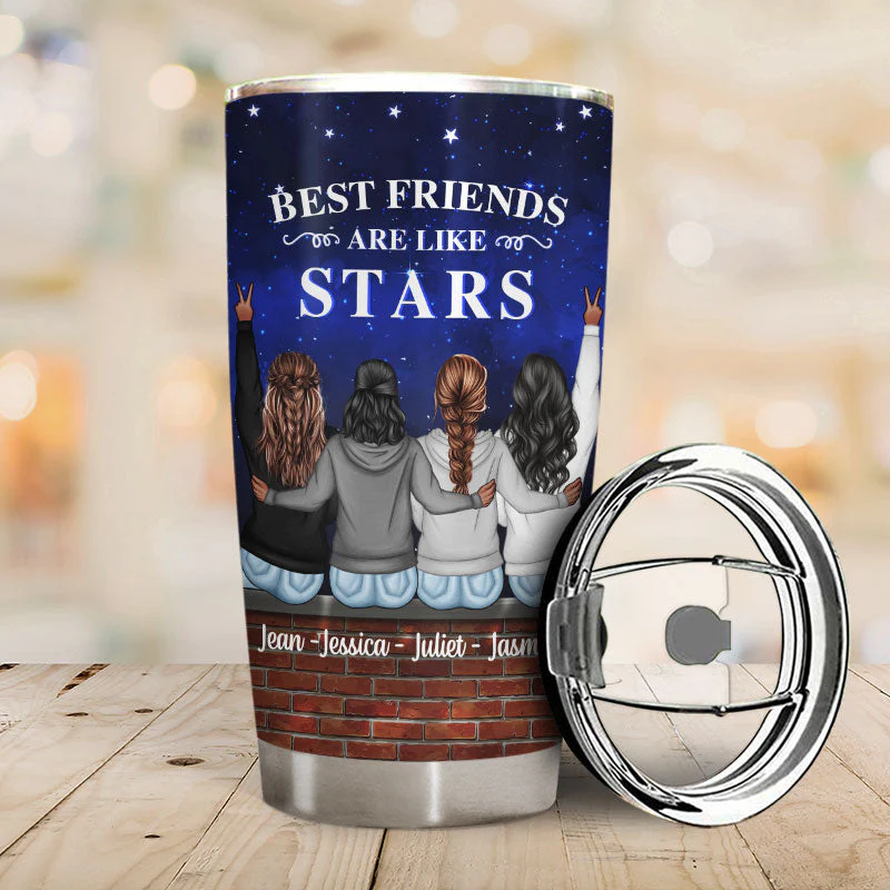 Like Stars - Gift For Besties, Best Friends, BFF - Personalized Custom Tumbler - Image 2