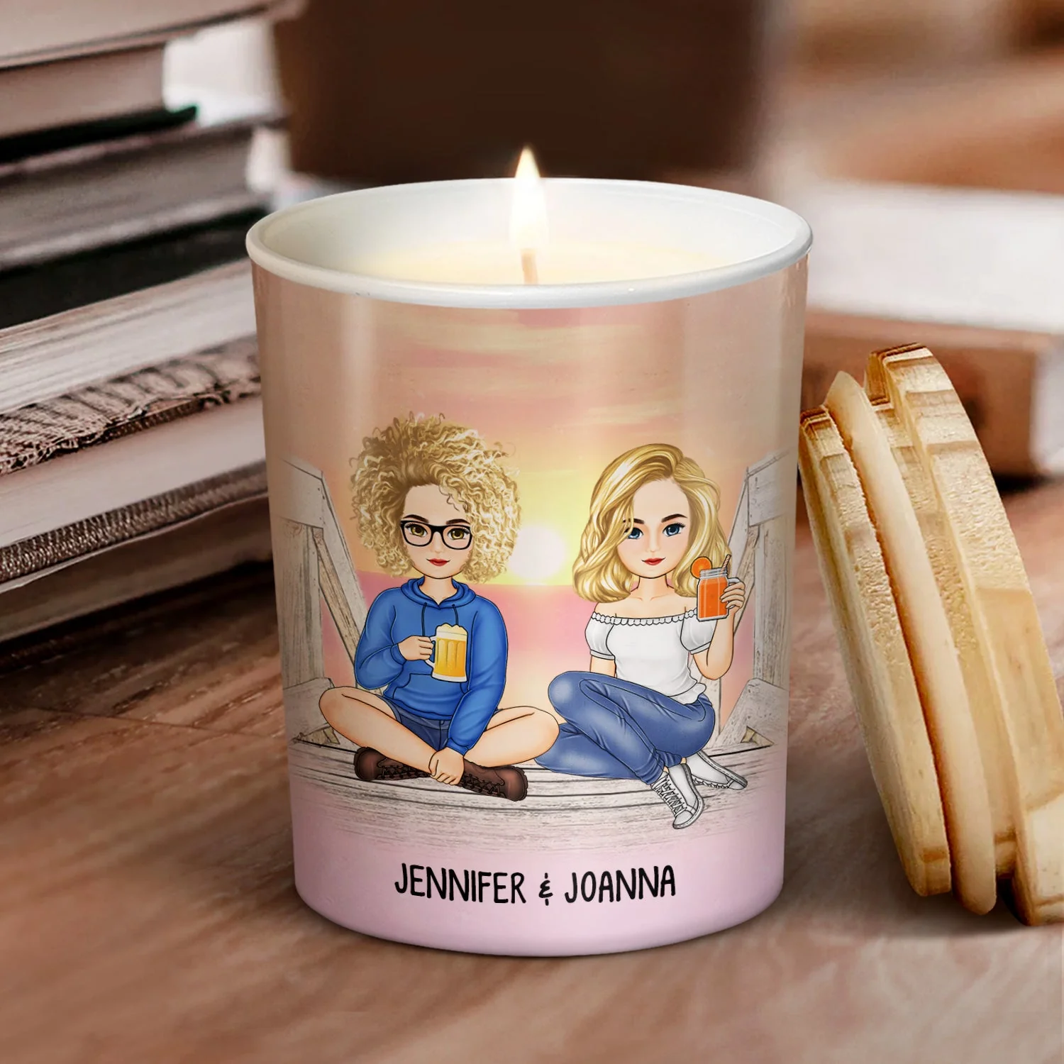 Like This Candle - Gift For Bestie - Personalized Scented Candle With Wooden Lid - Image 2