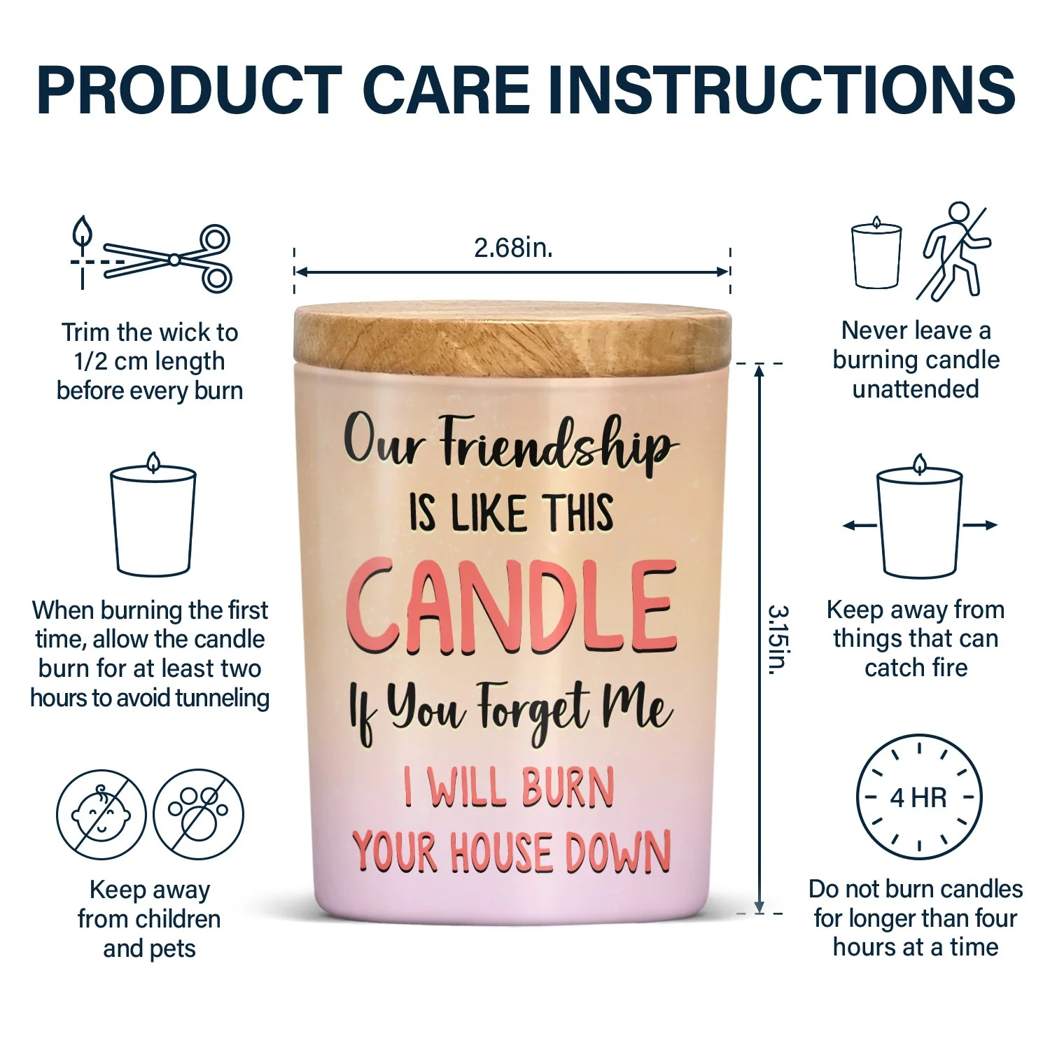 Like This Candle - Gift For Bestie - Personalized Scented Candle With Wooden Lid - Image 4