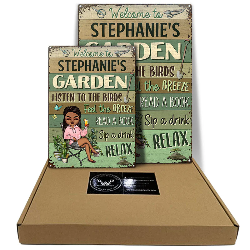 Listen To The Birds Feel The Breeze Gardening - Garden Sign - Personalized Custom Classic Metal Signs - Image 3