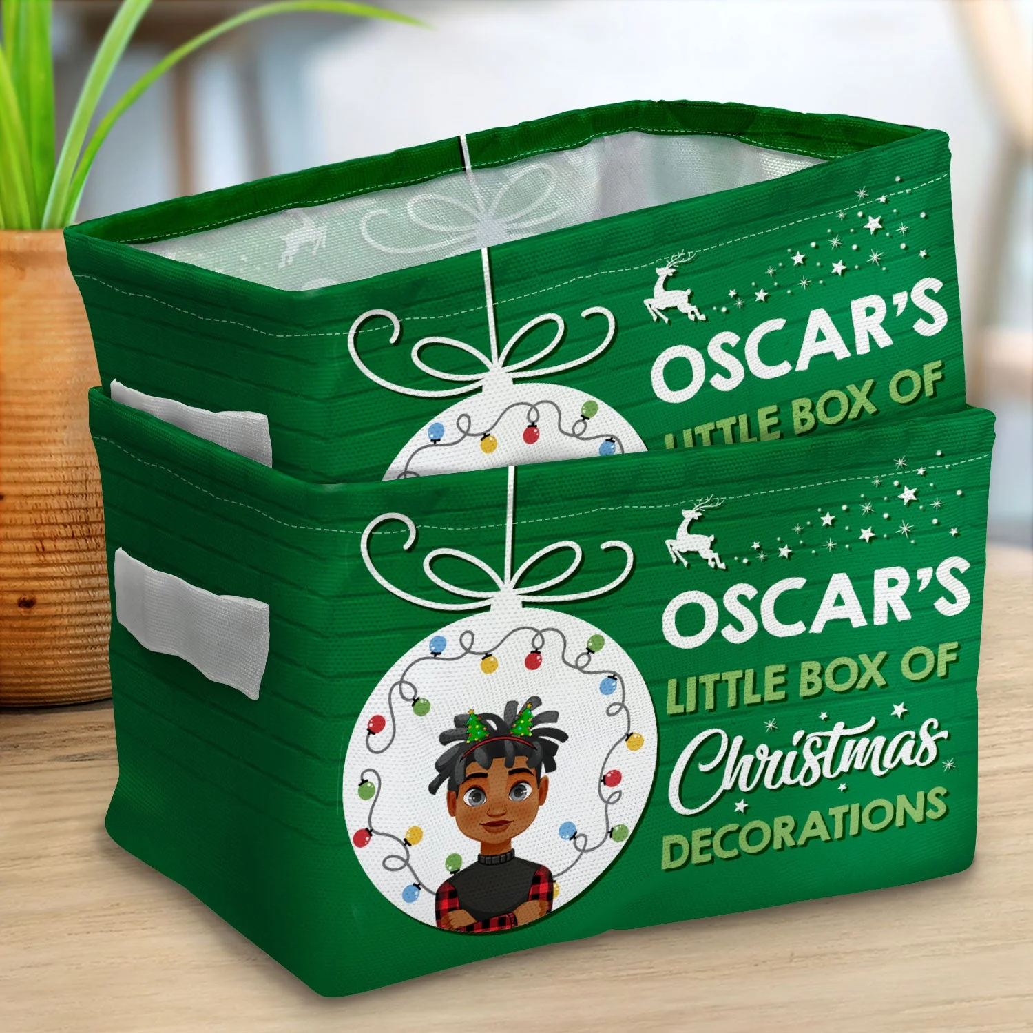 Little Box Of Christmas Decorations - Gift For Family - Personalized Storage Box - Image 2