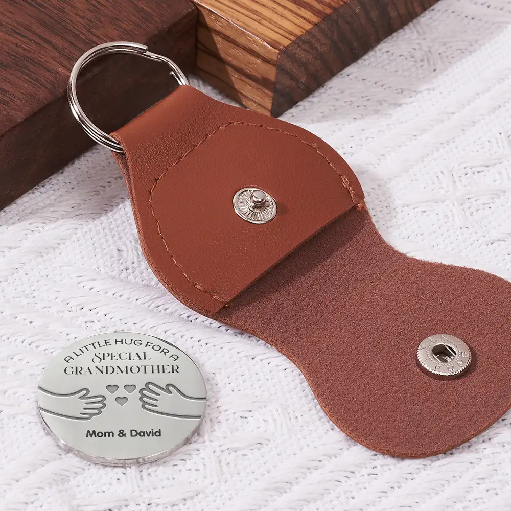 Little Hug For A Special Granddaughter - Personalized Leather Pocket Hug - Image 2