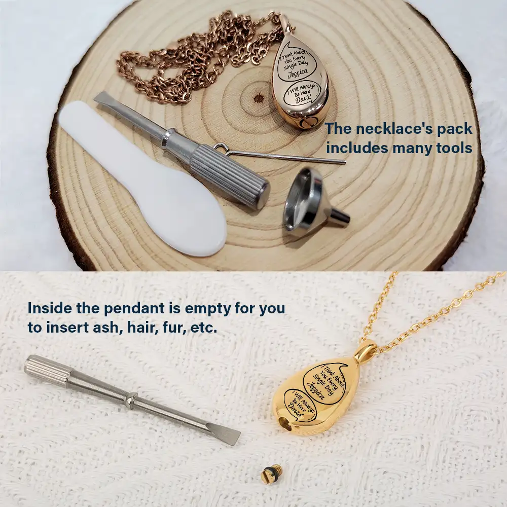 Little Speech I Miss You I Know Memorial - Personalized Keepsake Necklace - Image 4