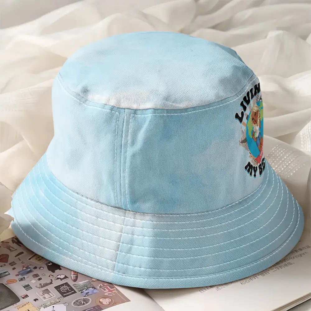 Living My Best Life Travel Lovers - Personalized Bucket Hat - Image 2