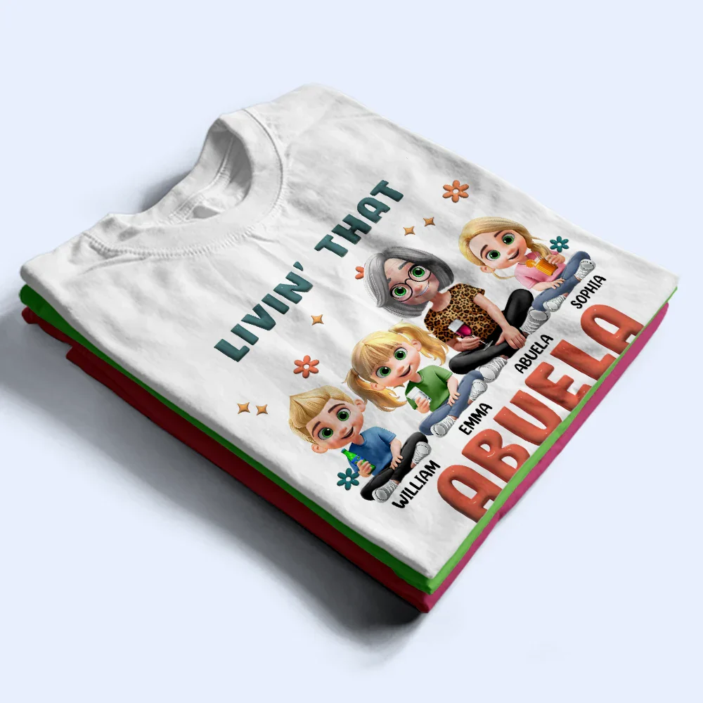 Living That Grandma Life 3D Effect - Personalized T Shirt - Image 2
