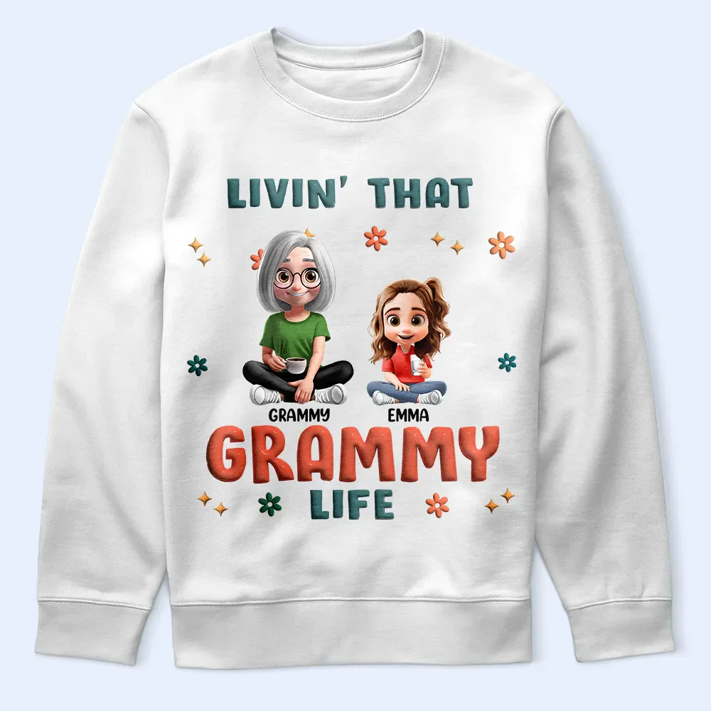 Living That Grandma Life 3D Effect - Personalized T Shirt - Image 5