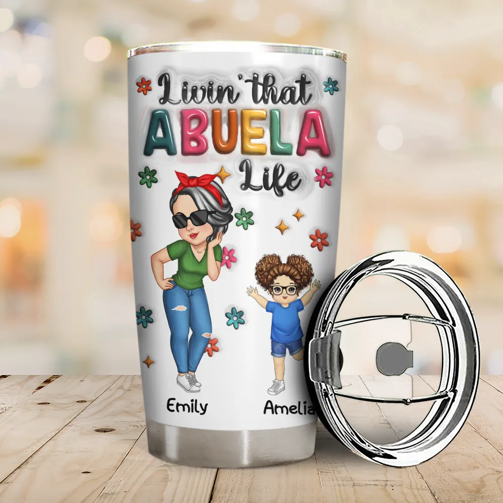 Living That Grandma Life - 3D Inflated Effect Printed Tumbler, Personalized Tumbler - Image 2