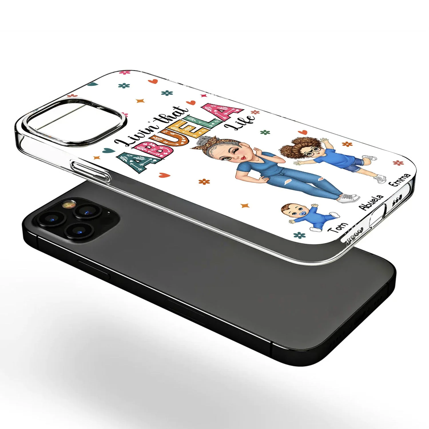 Living That Grandma Life - Funny Gift For Grandma, Mom, Nana, Gigi - Personalized Clear Phone Case - Image 3