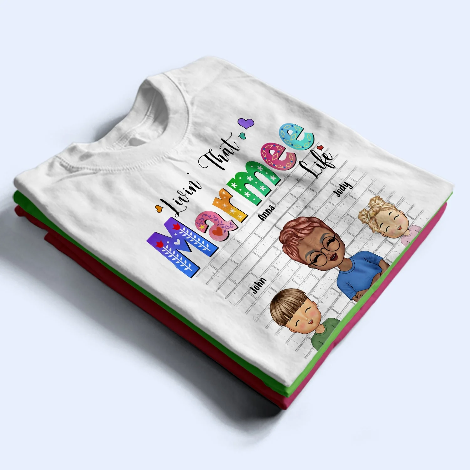 Living That Grandma Life Grandkids - Birthday, Loving Gift For Mom, Mother, Nana, Grandmother, Grandparents, Family - Personalized Custom T Shirt - Image 2