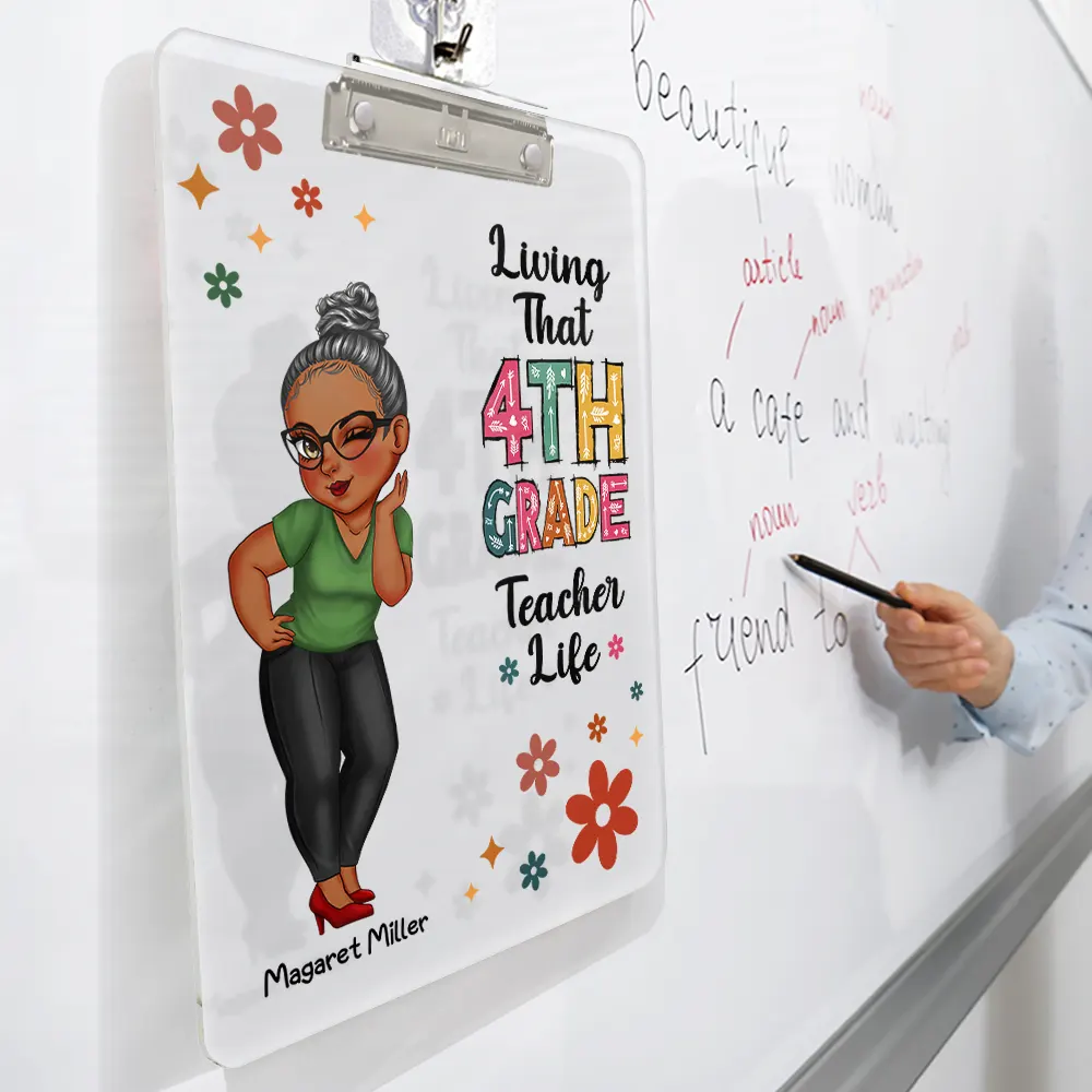 Living That School Teacher Life - Personalized Acrylic Clipboard - Image 3