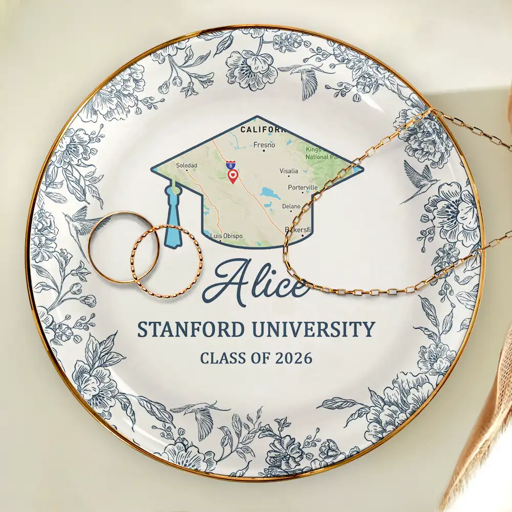 Location Map Congrats Graduation - Personalized Ring Dish - Image 4