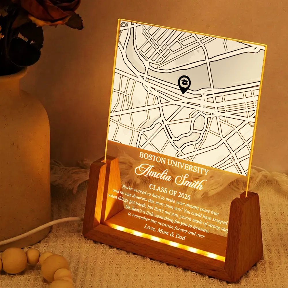 Location Map Congrats You Did It - Personalized Night Light - Image 2
