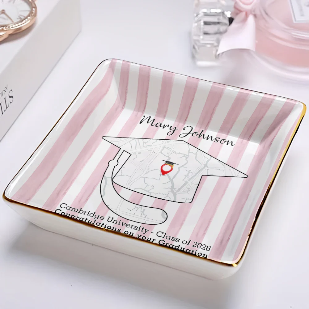 Location Map Congratulations On Your Graduation - Personalized Ring Dish - Image 2