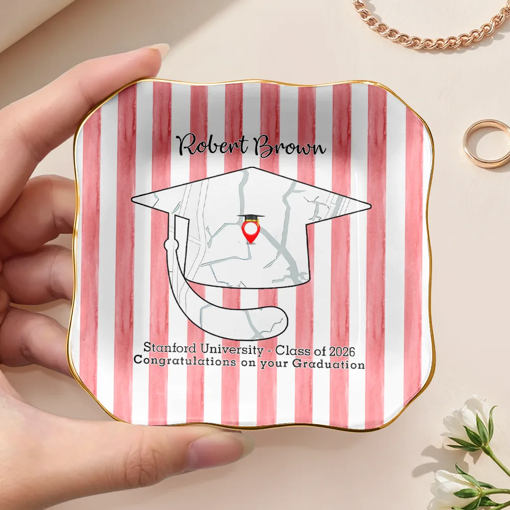 Location Map Congratulations On Your Graduation - Personalized Ring Dish - Image 3