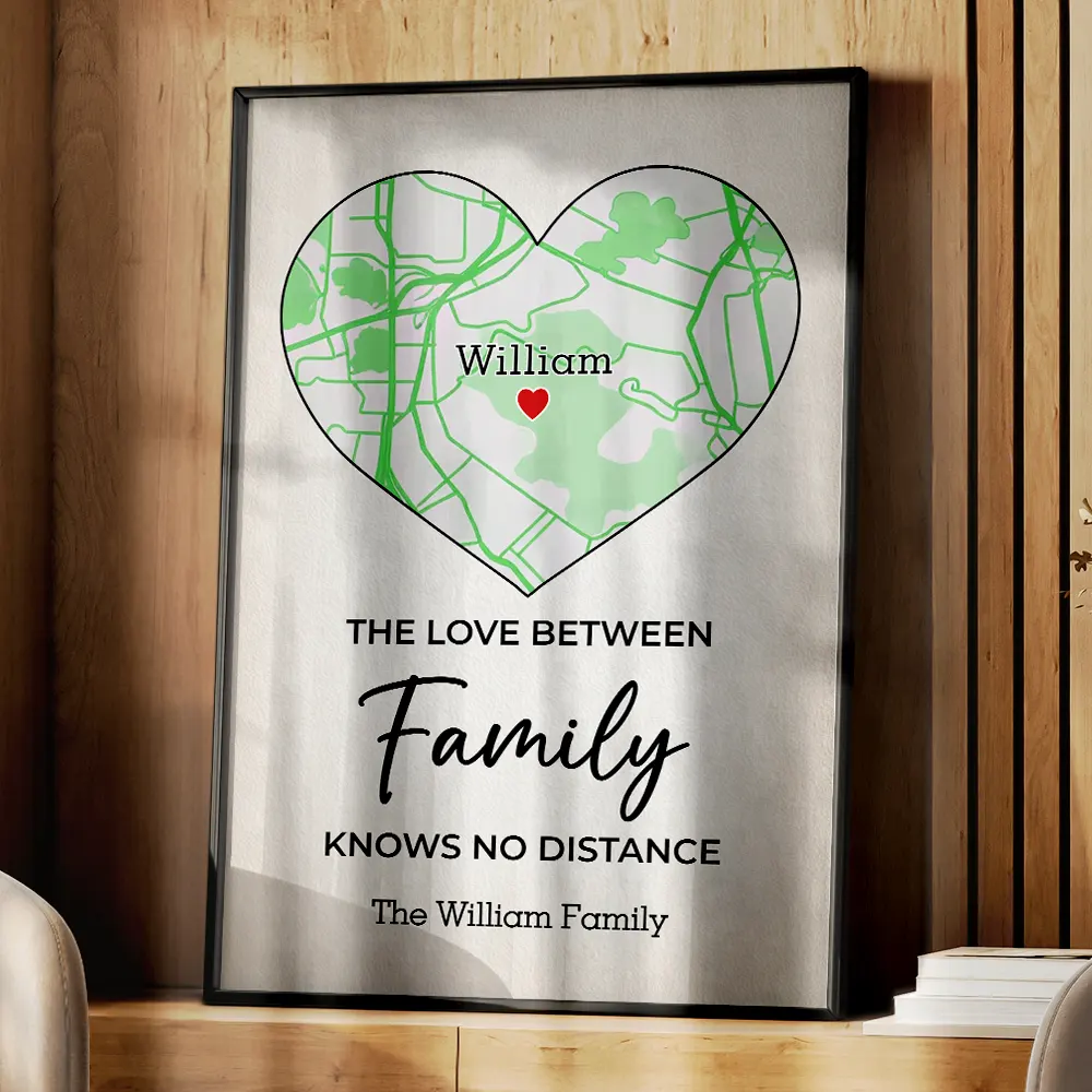 Location Map Miles Apart But Close At Heart - Personalized Poster - Image 4