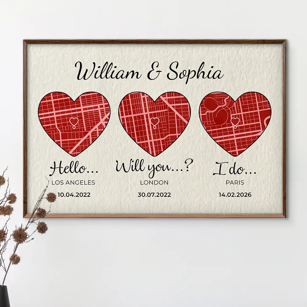 Location Map Our Love Story - Personalized Poster - Image 3